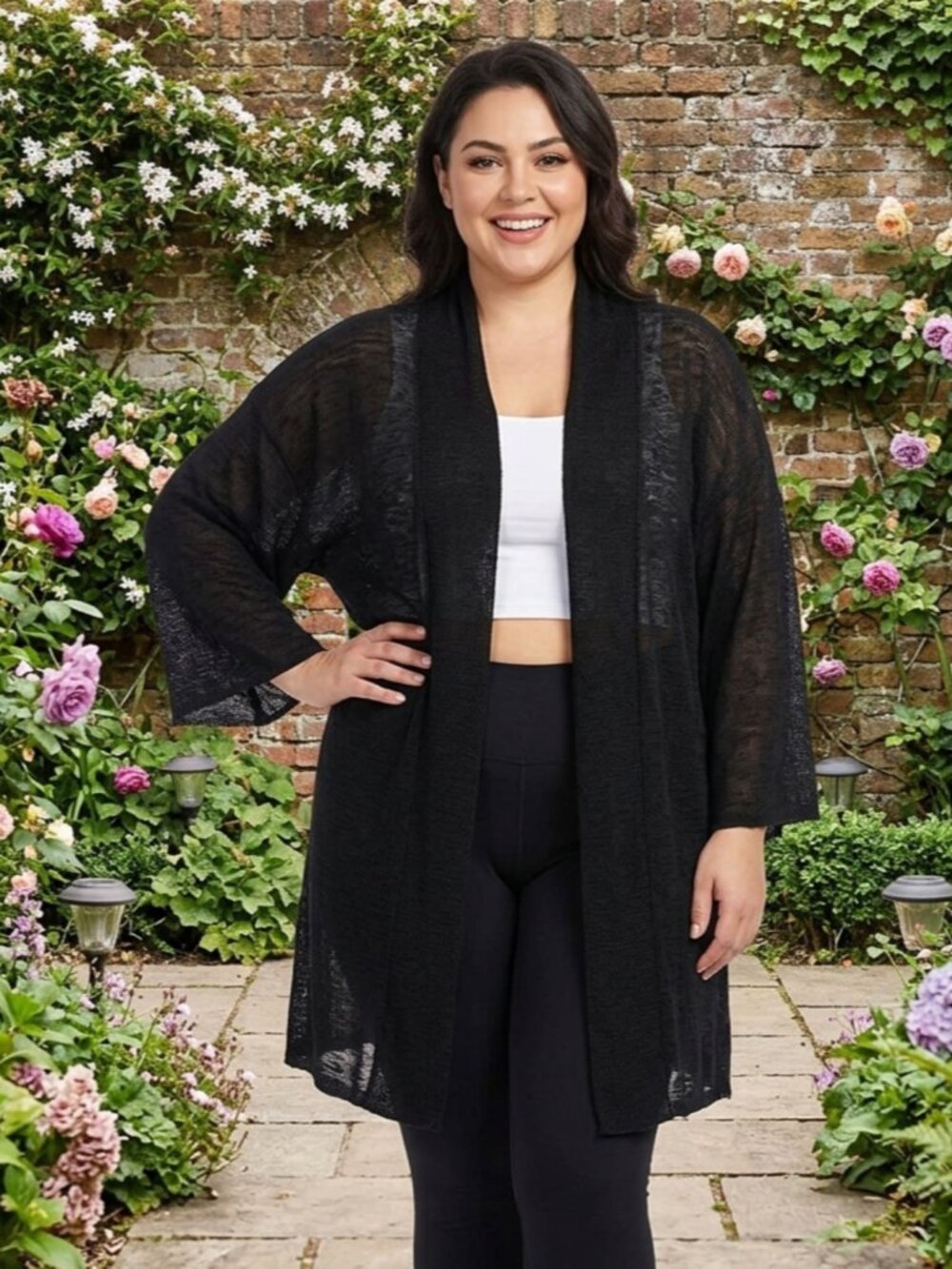 Style & Co Classic Black Flow Cardigan